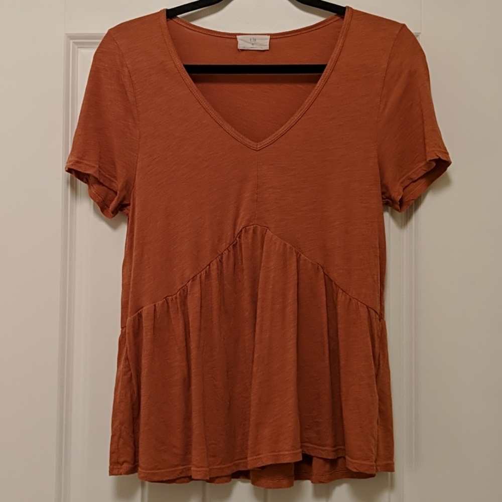 Anthro Orange Tee